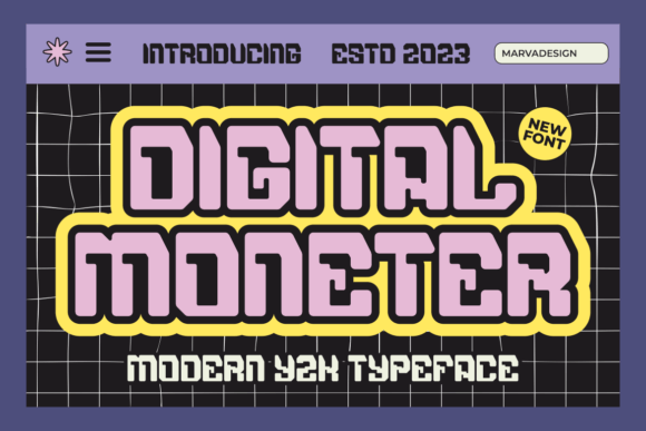 Digital Moneter: A Modern Techno Y2K Display Typeface