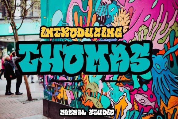 Thomas: A Fun Grafitti Display Font for Bold Designs